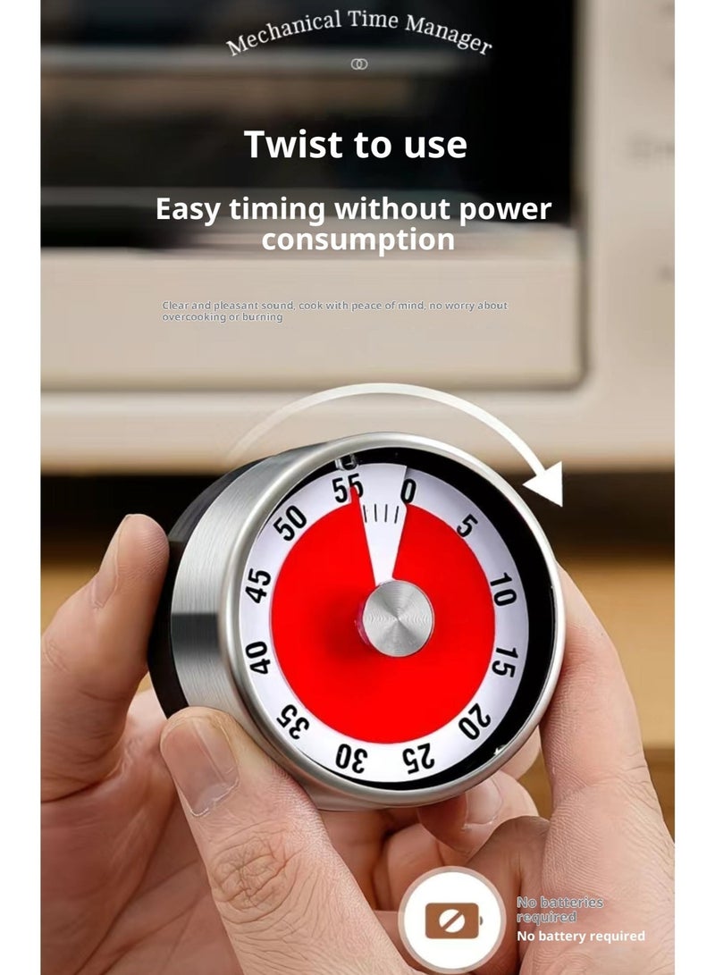 مؤقت ميكانيكي بصري - بدون بطارية دعوة صاخبة مغناطيسي | مطبخ دراسة عمل - Image 2